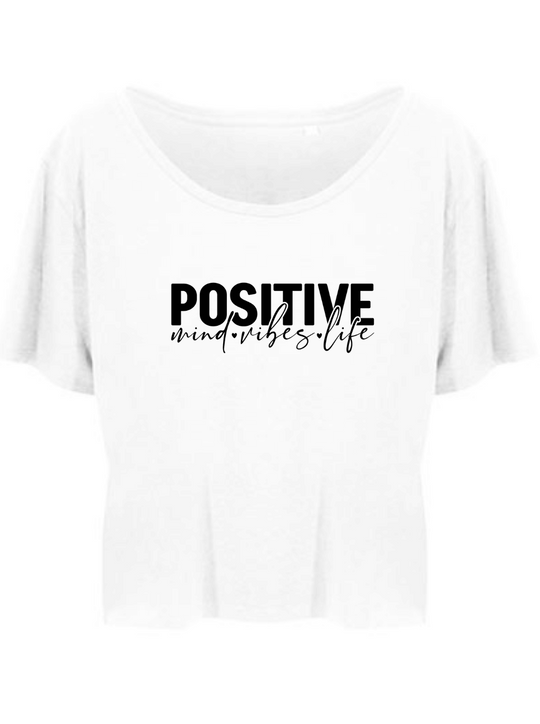 Positive Mind Damen T-Shirt cropped weiß