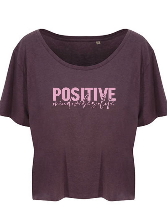 Positive Mind Damen T-Shirt cropped wild mulberry