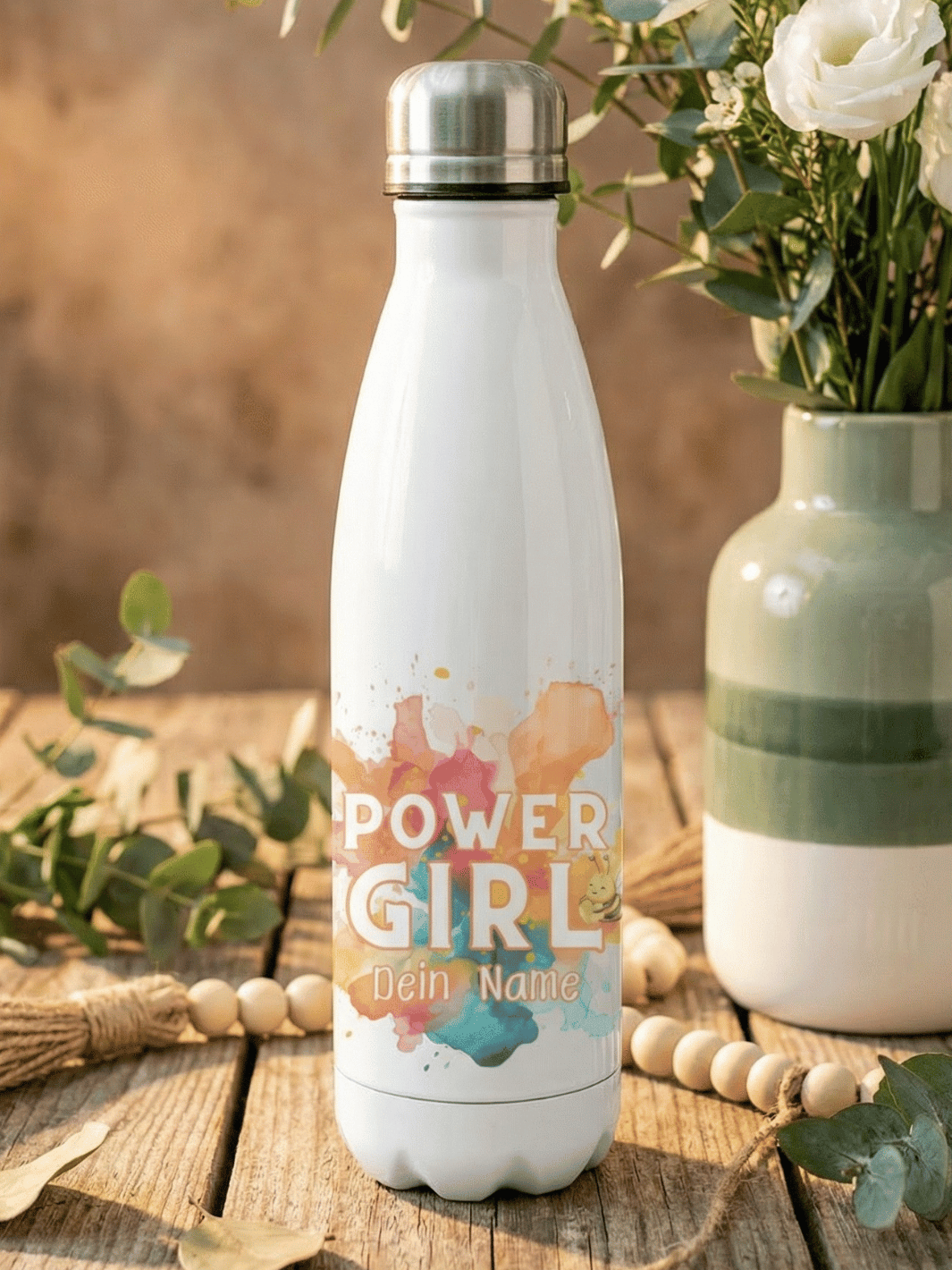 POWER GIRL Trinkflasche - Alles auf Anfang - personalisierte Geschenke für Frauen