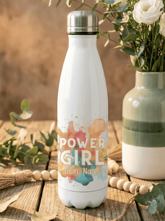 POWER GIRL Trinkflasche - Alles auf Anfang - personalisierte Geschenke für Frauen