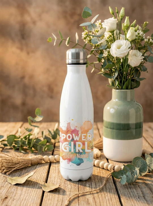 POWER GIRL Trinkflasche - Alles auf Anfang - personalisierte Geschenke für Frauen