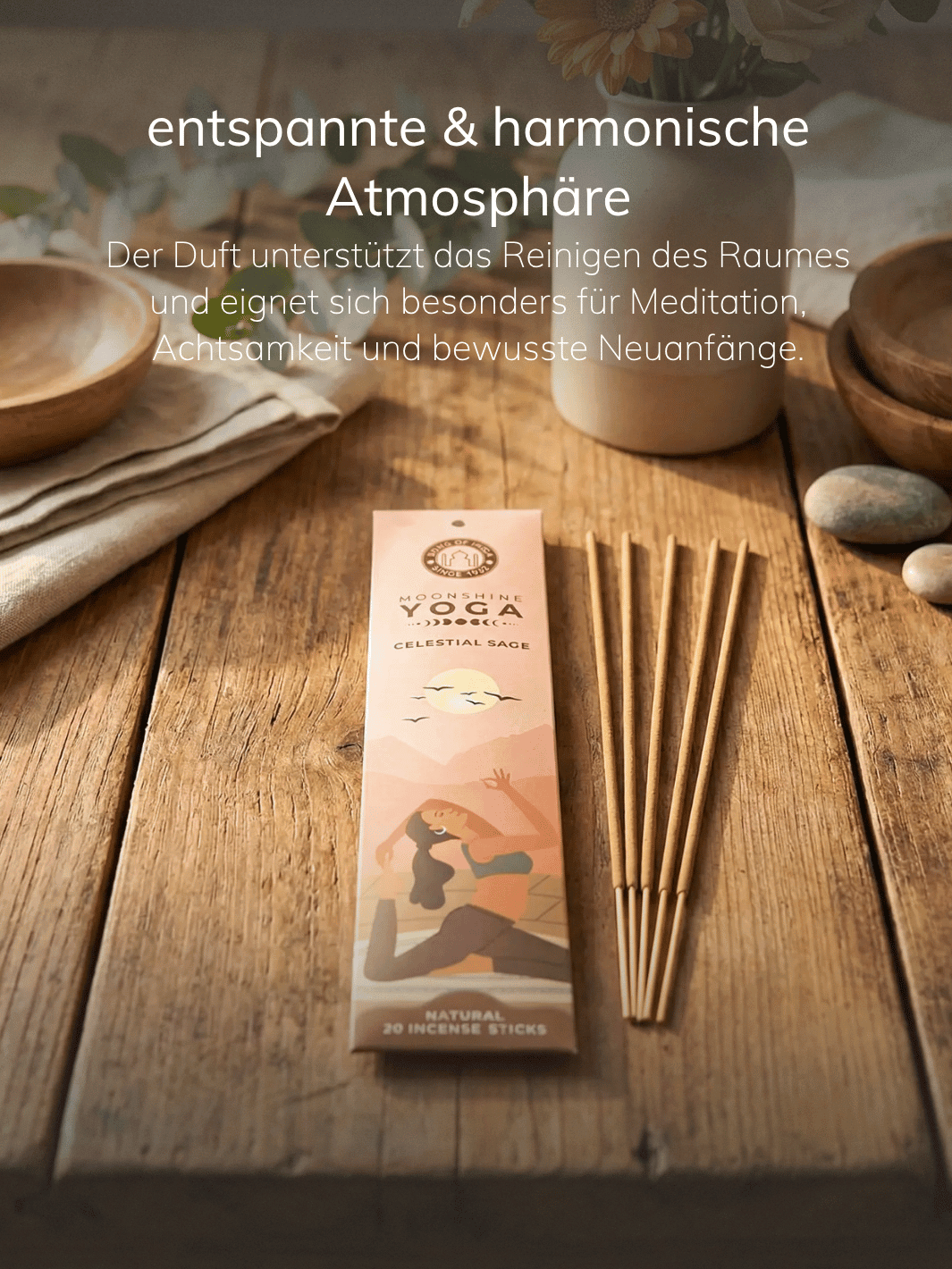 RÄUCHERSTÄBCHEN Moonshine Yoga Celestial Sage - Alles auf Anfang - personalisierte, achtsame Geschenke für Frauen aus Bedburg