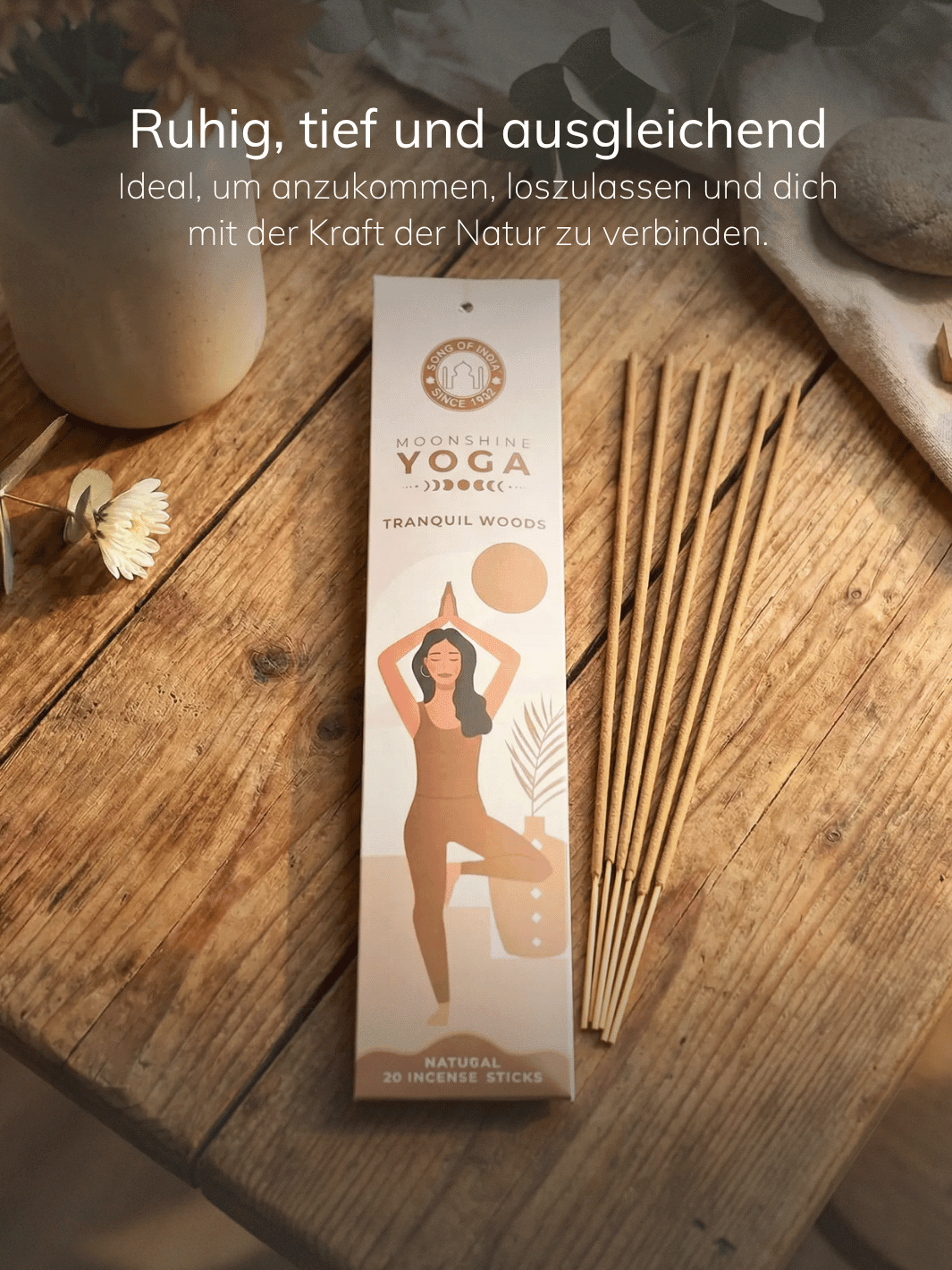 RÄUCHERSTÄBCHEN Moonshine Yoga Tranquil Woods - Alles auf Anfang - achtsame Geschenke für Frauen aus Bedburg, NRW