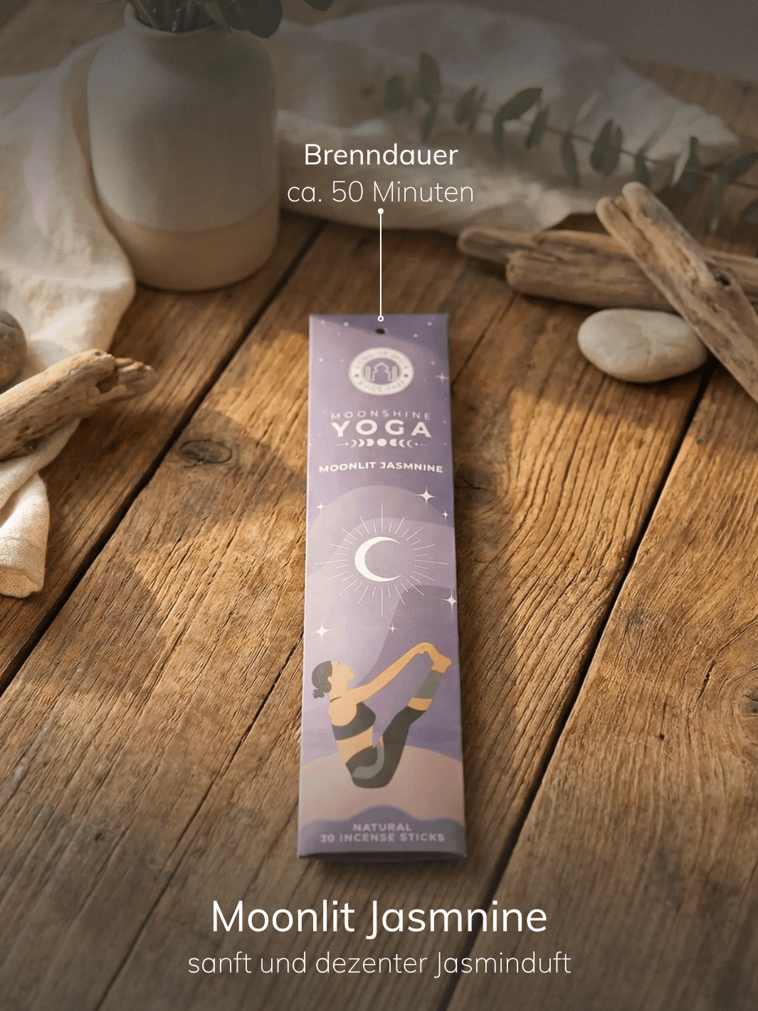 RÄUCHERSTÄBCHEN Moonshine Yoga Moonlit Jasmnine - Alles auf Anfang - achtsame Geschenke für Frauen aus Bedburg