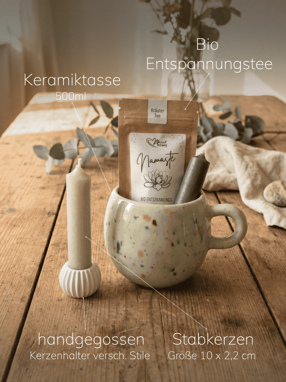 Inhalt kleines Geschenkset Rainbow green - achtsame Geschenke für Frauen bei Alles auf Anfang in Bedburg, NRW