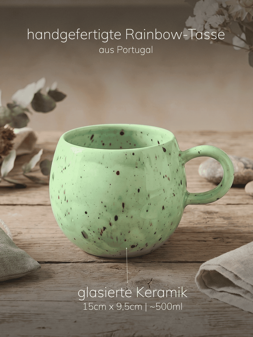 Tasse kleines Geschenkset Rainbow green - achtsame Geschenke für Frauen bei Alles auf Anfang in Bedburg, NRW