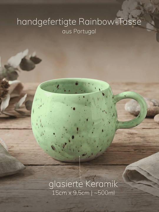 Tasse kleines Geschenkset Rainbow green - achtsame Geschenke für Frauen bei Alles auf Anfang in Bedburg, NRW