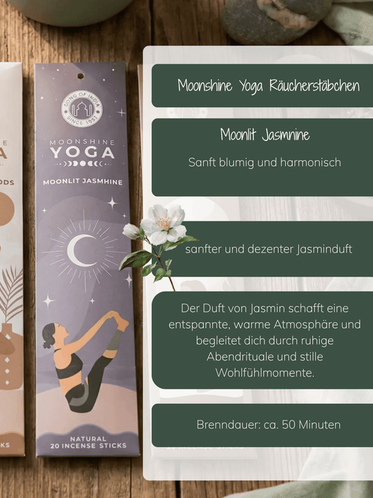 RÄUCHERSTÄBCHEN Moonshine Yoga Moonlit Jasmnine - Alles auf Anfang - personalisierte, achtsame Geschenke für Frauen
