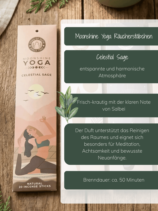 RÄUCHERSTÄBCHEN Moonshine Yoga Celestial Sage - Alles auf Anfang - personalisierte, achtsame Geschenke für Frauen