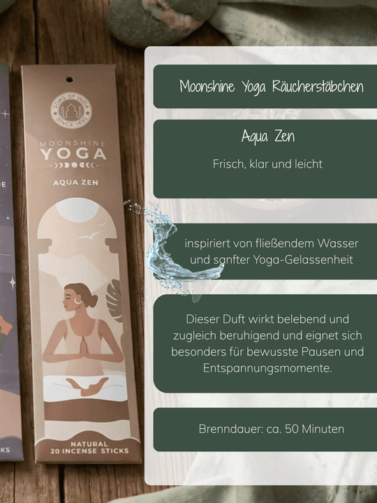 RÄUCHERSTÄBCHEN Moonshine Yoga Aqua Zen - Alles auf Anfang - personalisierte, achtsame Geschenke für Frauen