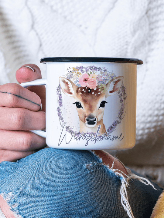 REH Emaillebecher - Alles auf Anfang - personalisierte Geschenke für Frauen