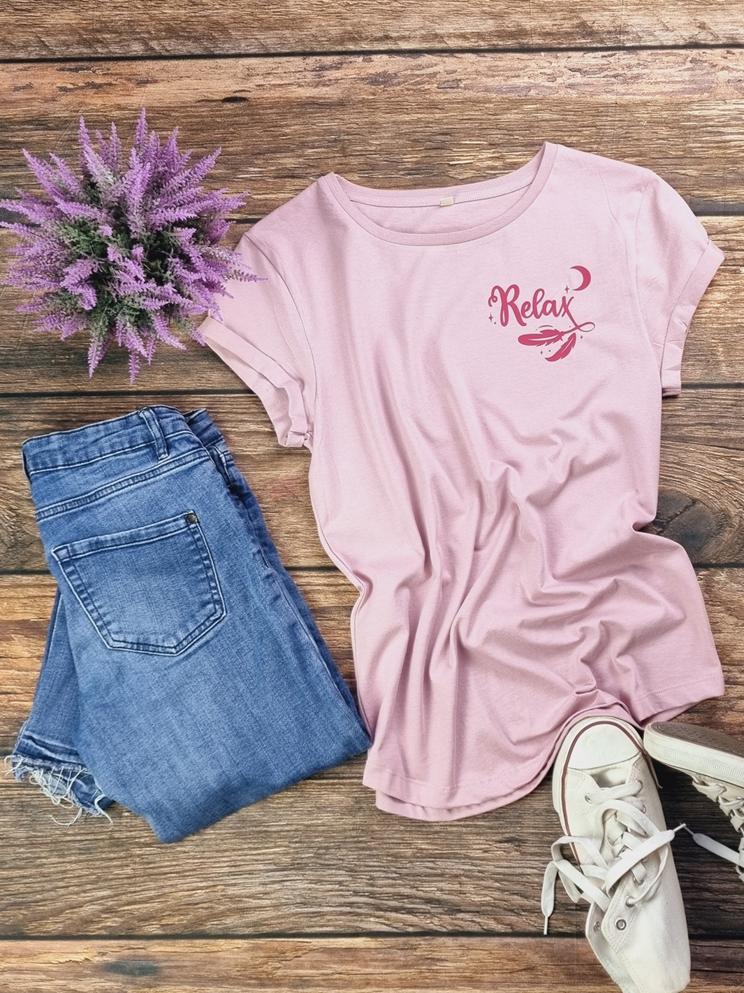 RELAX Damen T-Shirt | purple rose | S (Musterverkauf)