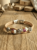 ROSENPERLE ORANGE-PINK Kork Armband