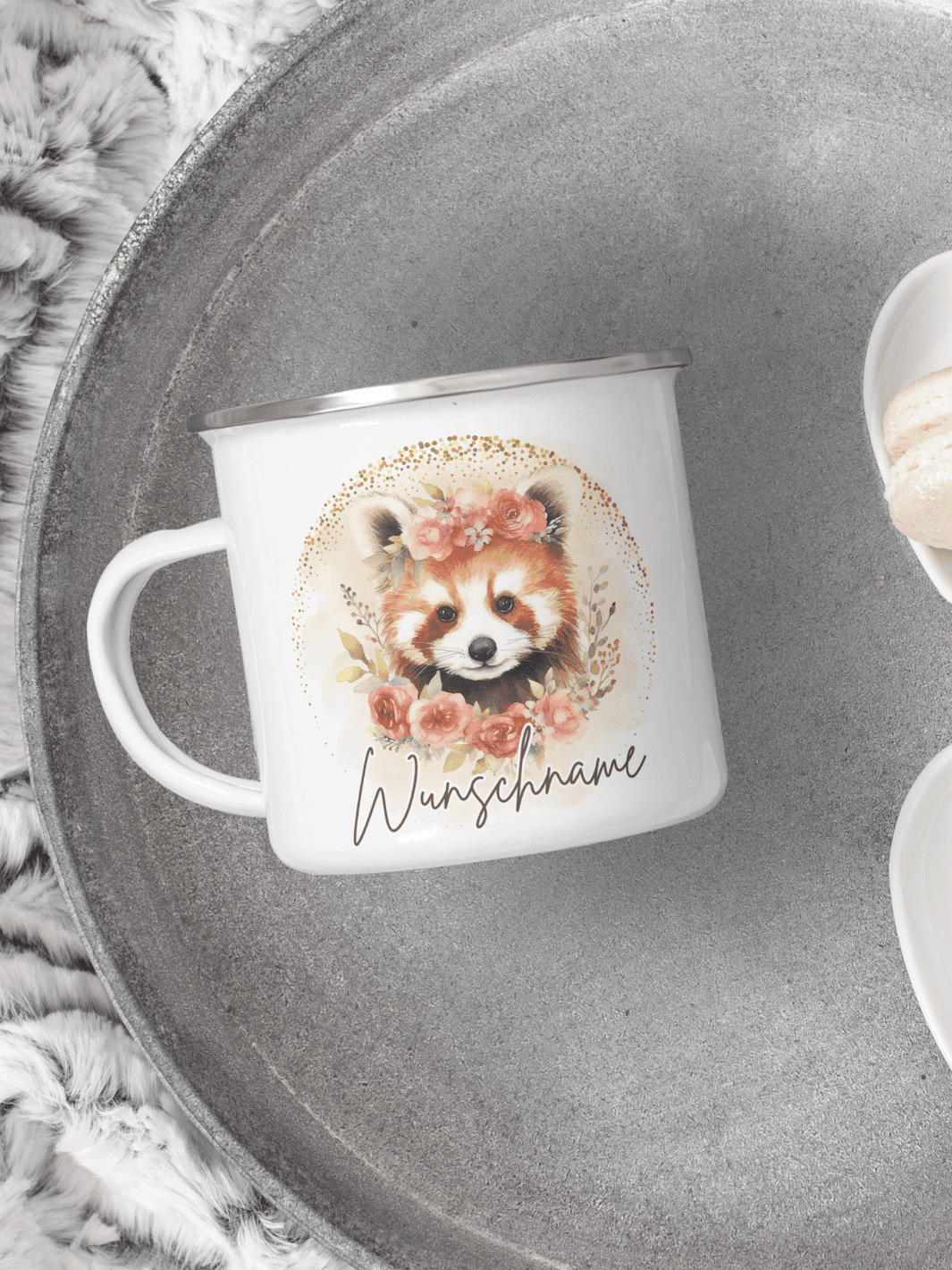 ROTER PANDA Emaillebecher - Alles auf Anfang - personalisierte Geschenke für Frauen