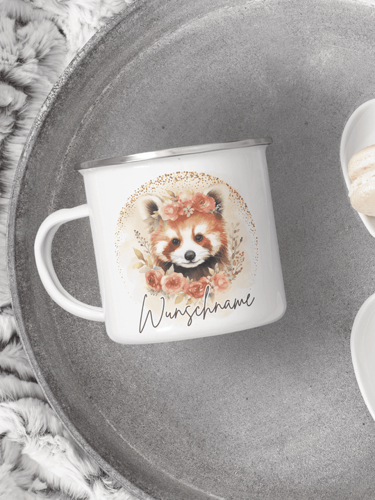 ROTER PANDA Emaillebecher - Alles auf Anfang - personalisierte Geschenke für Frauen