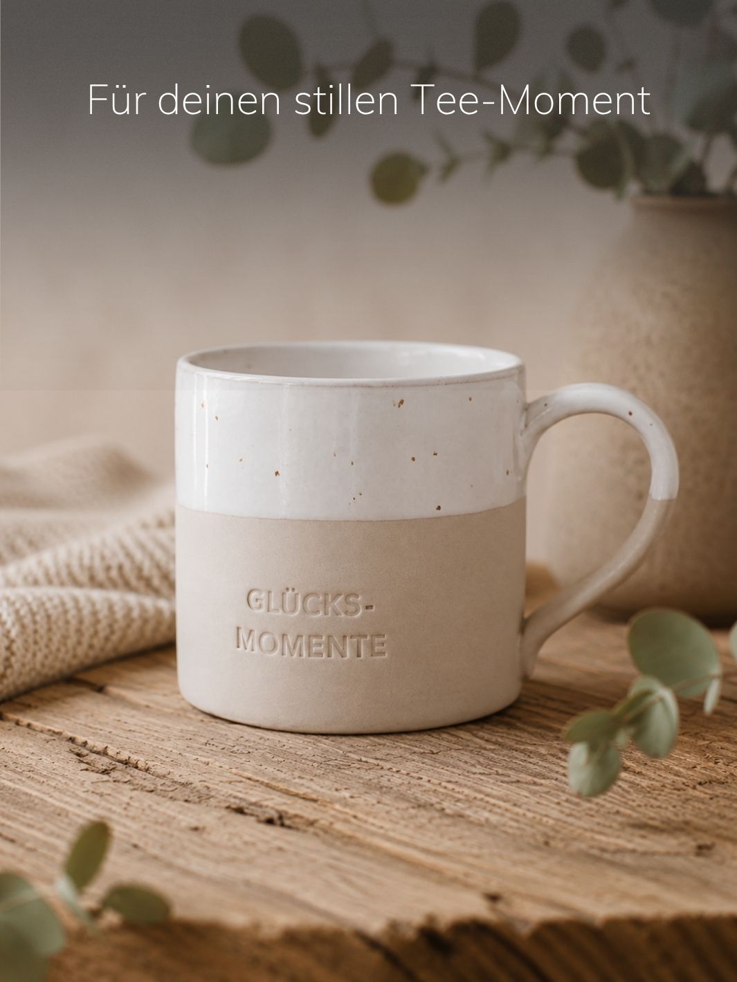 Eulenschnitt Tasse groß - achtsame Geschenke für Frauen, Alles auf Anfang