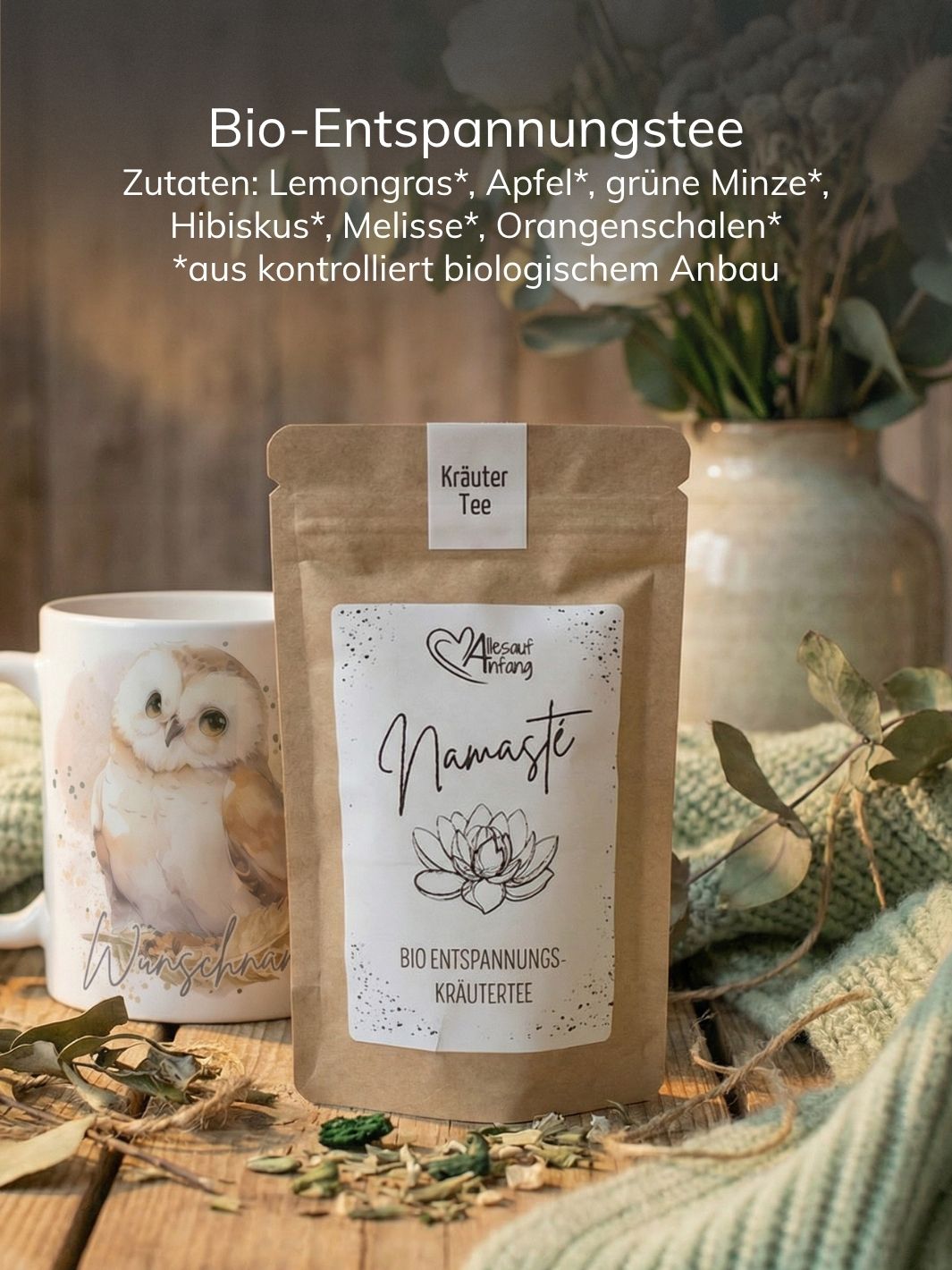 Geschenkpaket Tee Namaste. Achtsame Geschenke für Frauen bei Alles auf Anfang in Bedburg, NRW