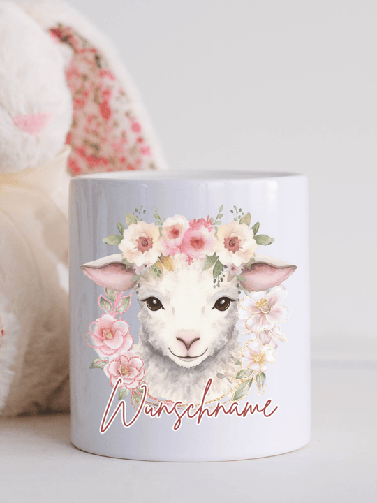Keramikspardose Schaf personalisiert - achtsame Geschenke für Frauen bei Alles auf Anfang, Bedburg NRW