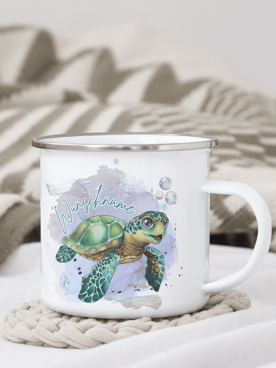 SCHILDKRÖTE Emaillebecher - Alles auf Anfang - personalisierte Geschenke für Frauen