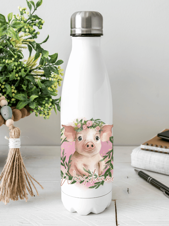 SCHWEINCHEN Trinkflasche - Alles auf Anfang - personalisierte Geschenke für Frauen