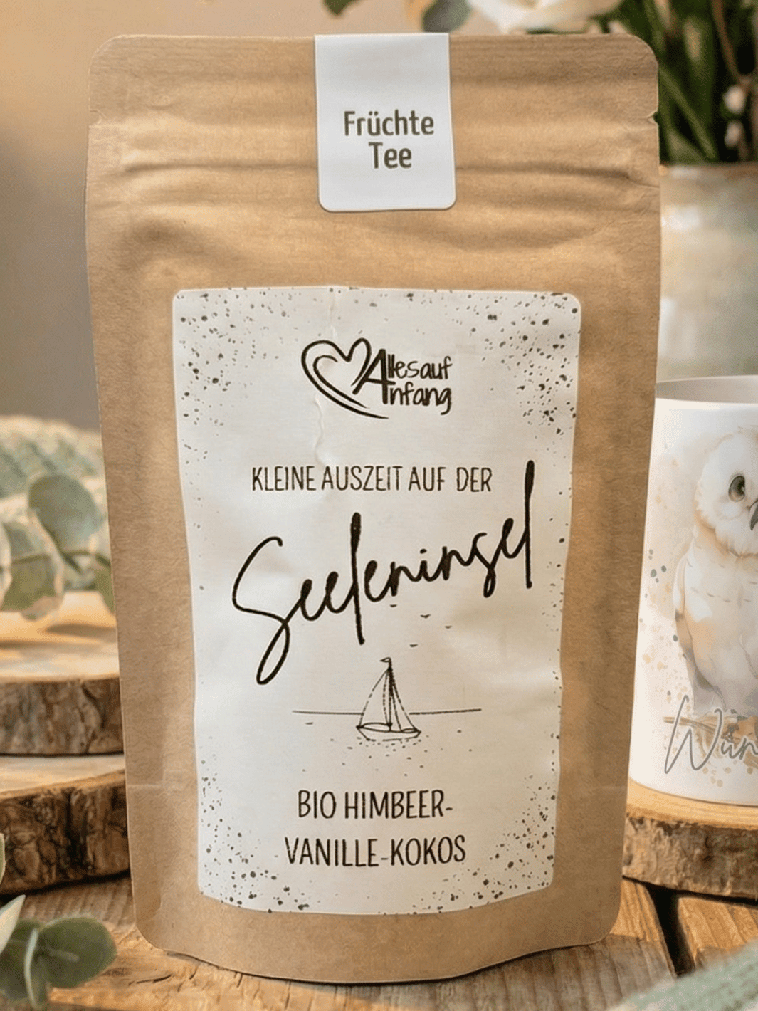 Seeleninsel Bio Himbeer-Vanille-Kokostee - achtsame Geschenke für Frauen bei Alles auf Anfang in Bedburg, NRW