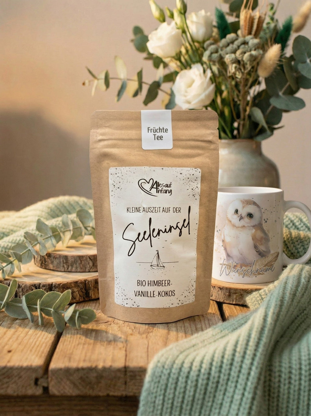 Seeleninsel Bio Himbeer-Vanille-Kokostee - achtsame Geschenke für Frauen bei Alles auf Anfang in Bedburg, NRW