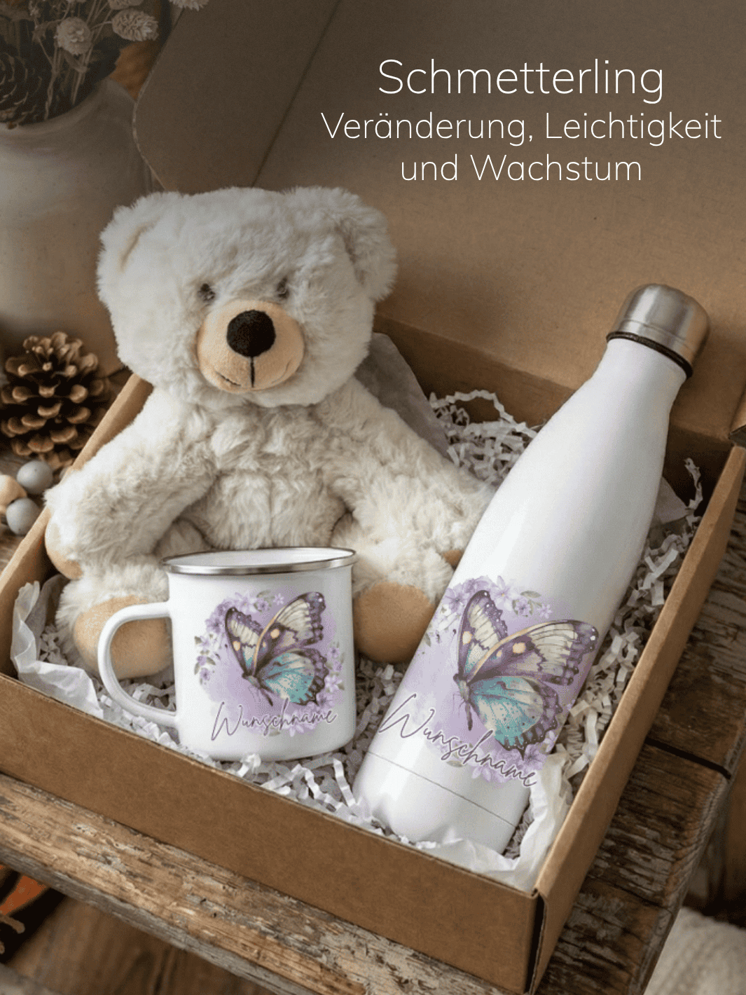 SCHMETTERLING - SEELENTIER Geschenkbox (Motiv wählbar) - achtsame Geschenke für Frauen bei Alles auf Anfang in Bedburg, NRW