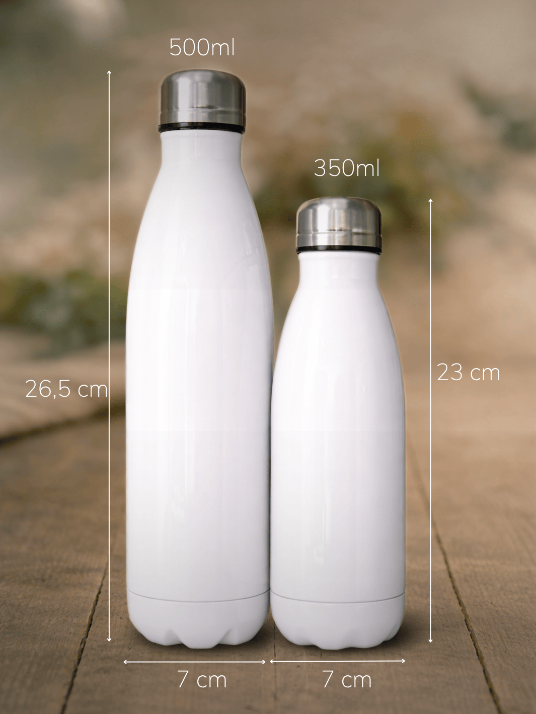 Größenangaben Trinkflasche aus Edelstahl. Achtsame Geschenke für Frauen bei Alles auf Anfang in Bedburg, NRW
