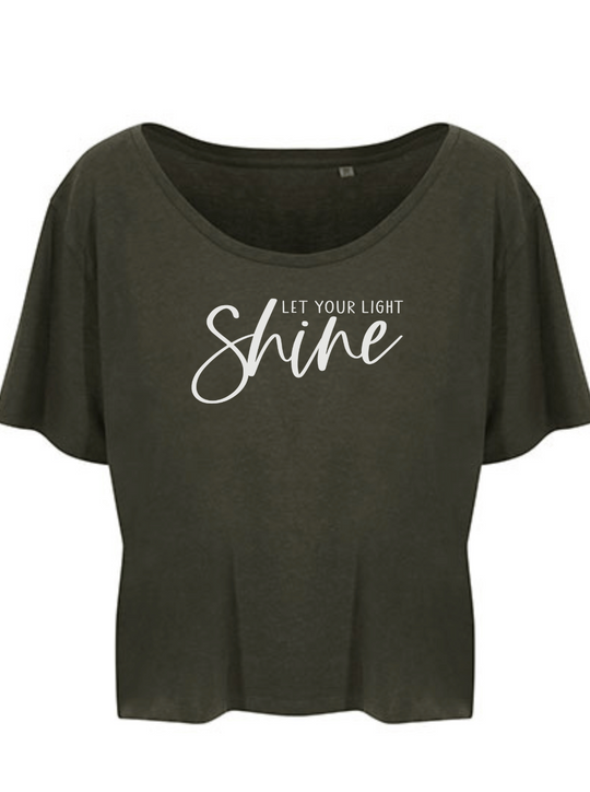 SHINE Damen cropped Shirt fern green