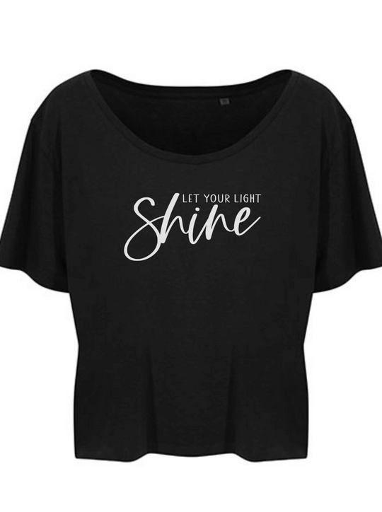 SHINE Damen cropped Shirt schwarz