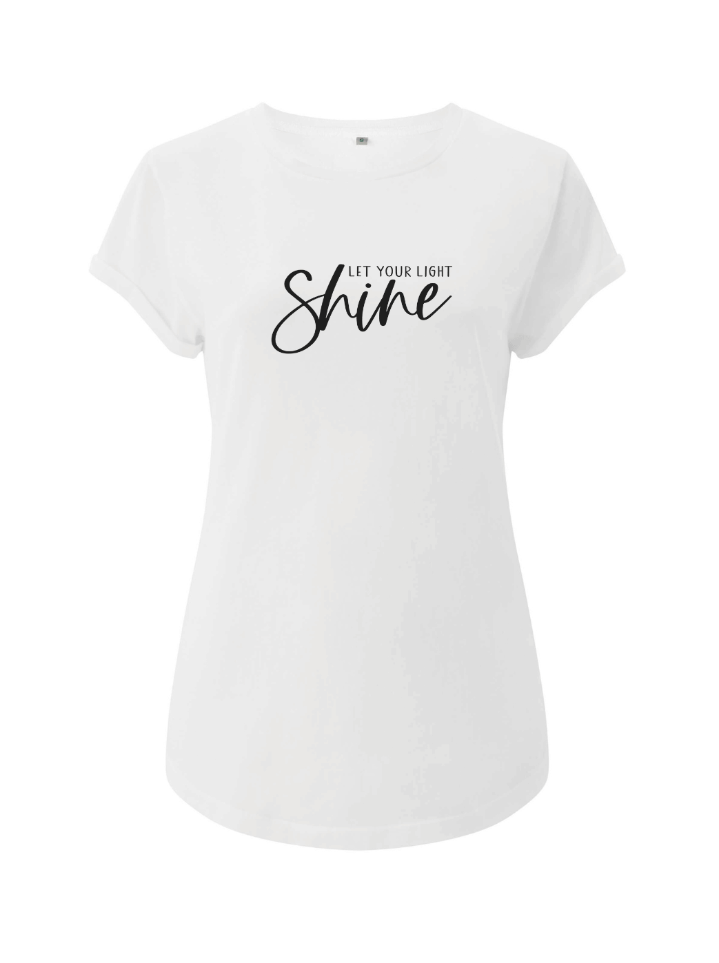 Shine Damen T-Shirt rolled arms weiß