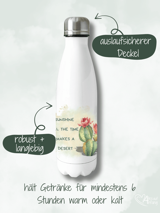 SUNHINE ALL THE TIME Trinkflasche - Alles auf Anfang - personalisierte Geschenke für Frauen