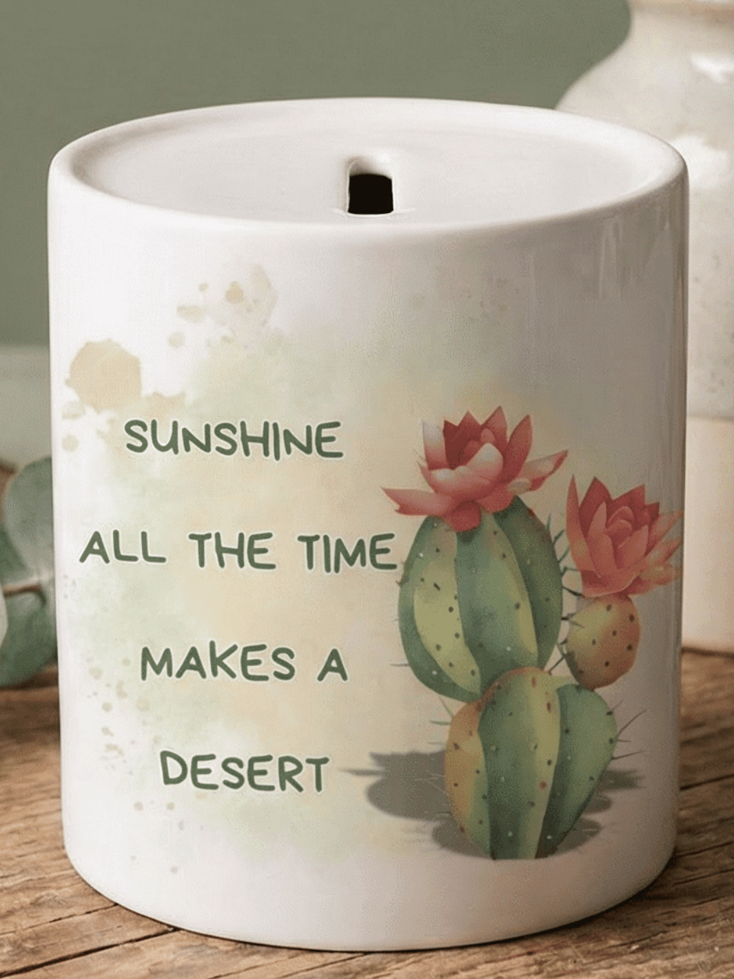 SUNSHINE ALL THE TIME MAKES A DESERT Spardose - Alles auf Anfang - personalisierte Geschenke für Frauen
