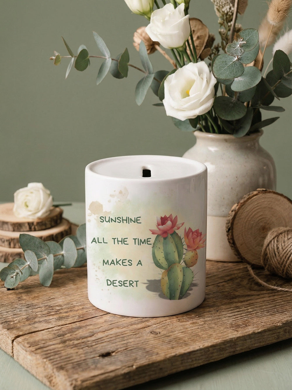 SUNSHINE ALL THE TIME MAKES A DESERT Spardose - Alles auf Anfang - personalisierte Geschenke für Frauen