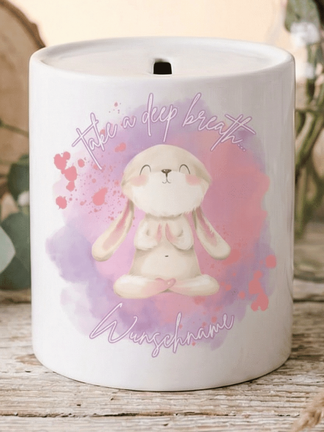 Keramikspardose Take a deep breath personalisierbar - achtsame Geschenke für Frauen bei Alles auf Anfang in Bedburg, NRW