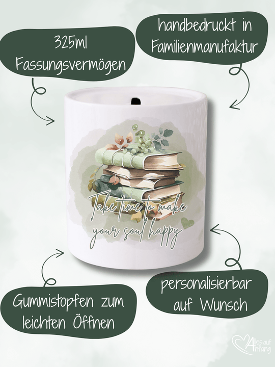 TAKE TIME TO MAKE YOUR SOUL HAPPY Spardose - Alles auf Anfang - personalisierte Geschenke für Frauen