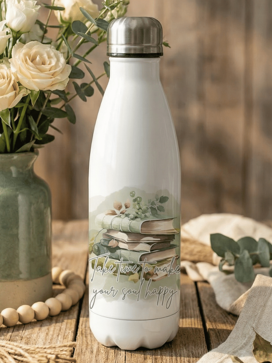 TAKE TIME TO MAKE YOUR SOUL HAPPY Trinkflasche - Alles auf Anfang - personalisierte Geschenke für Frauen