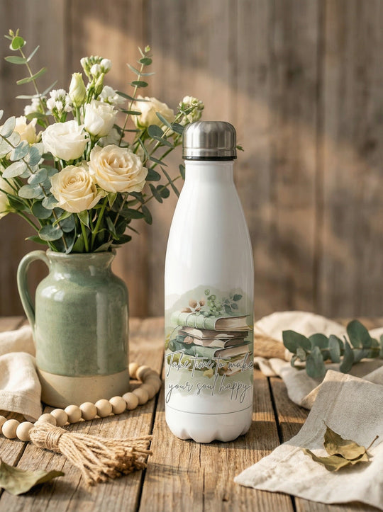 TAKE TIME TO MAKE YOUR SOUL HAPPY Trinkflasche - Alles auf Anfang - personalisierte Geschenke für Frauen