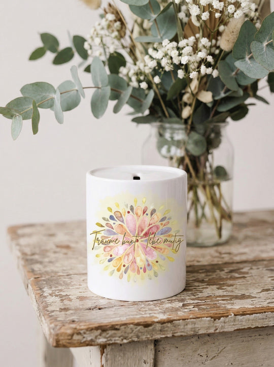 TRÄUME BUNT - LEBE MUTIG Spardose - Alles auf Anfang - personalisierte Geschenke für Frauen