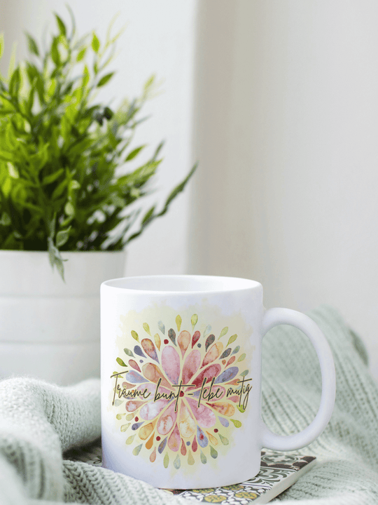 TRÄUME BUNT - LEBE MUTIG Tasse - Alles auf Anfang - personalisierte Geschenke für Frauen