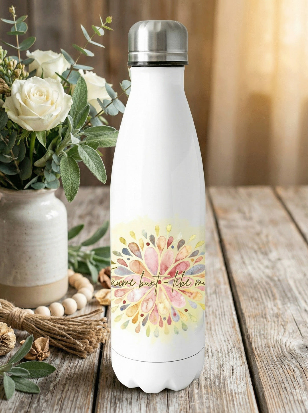 TRÄUME BUNT Trinkflasche - Alles auf Anfang - personalisierte Geschenke für Frauen