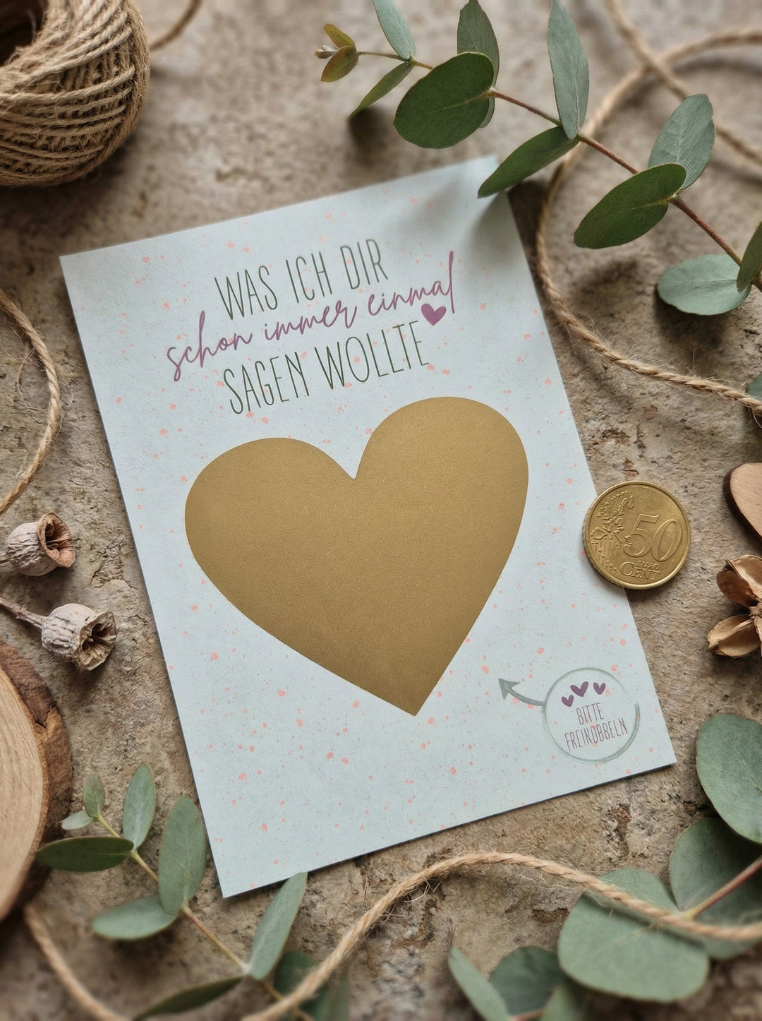 WAS ICH DIR SCHON IMMER EINMAL SAGEN WOLLTE Rubbelkarte / Postkarte - Alles auf Anfang - personalisierte Geschenke für Frauen