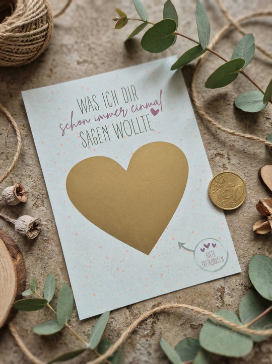 WAS ICH DIR SCHON IMMER EINMAL SAGEN WOLLTE Rubbelkarte / Postkarte - Alles auf Anfang - personalisierte Geschenke für Frauen