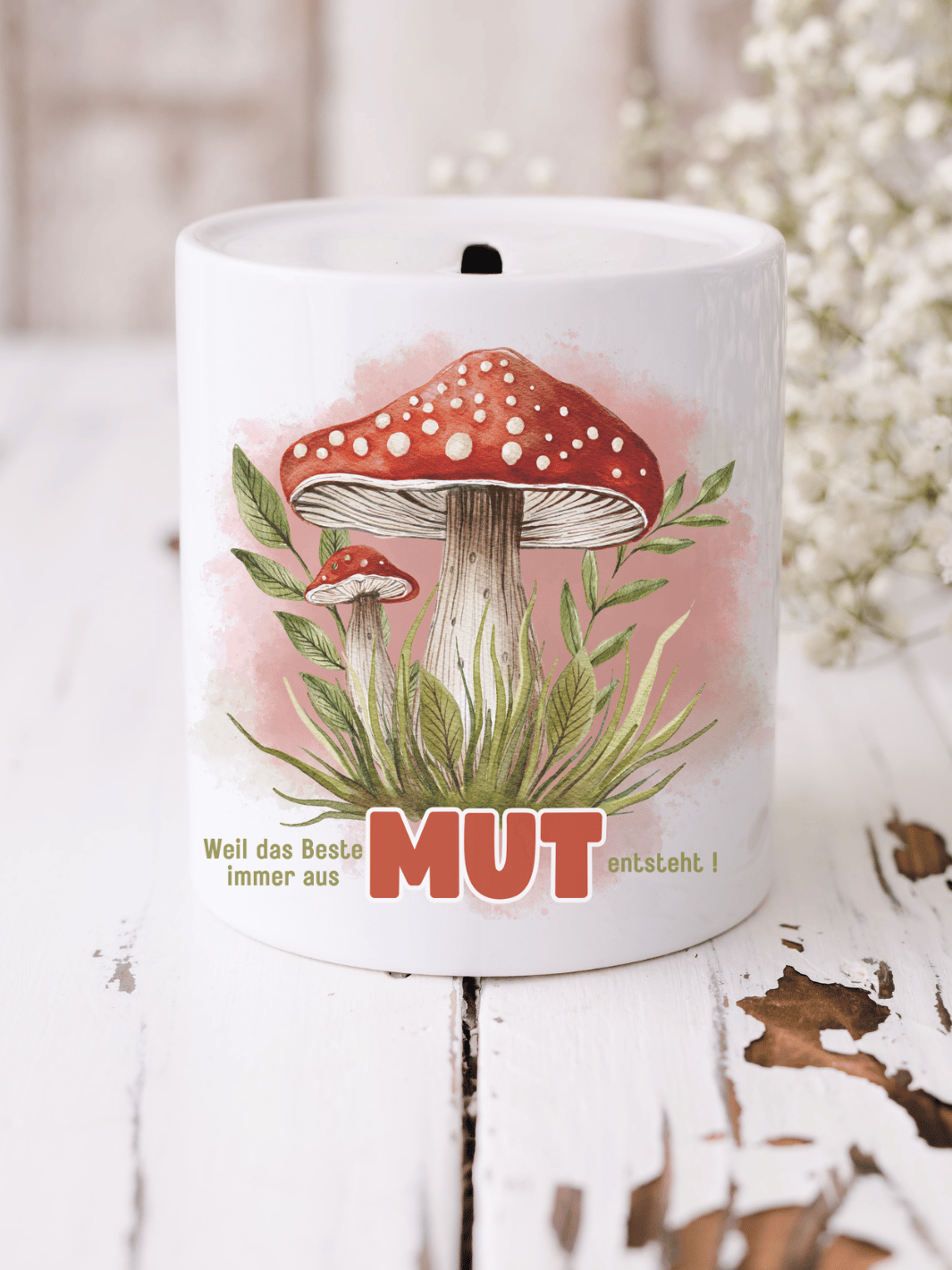 WEIL DAS BESTE IMMER AUS MUT ENTSTEHT Spardose - Alles auf Anfang - personalisierte Geschenke für Frauen