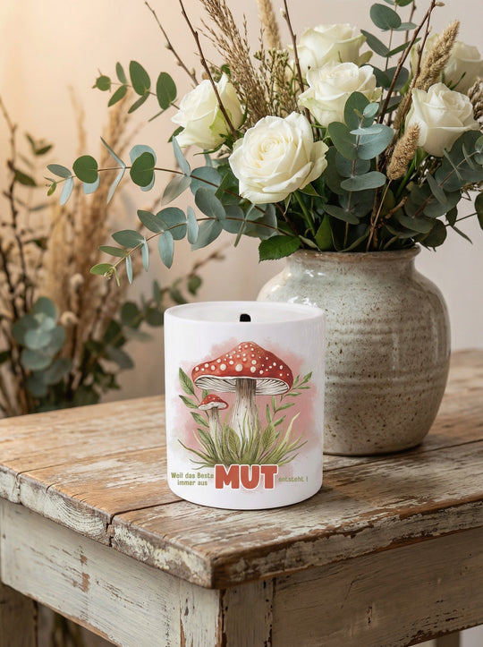 WEIL DAS BESTE IMMER AUS MUT ENTSTEHT Spardose - Alles auf Anfang - personalisierte Geschenke für Frauen