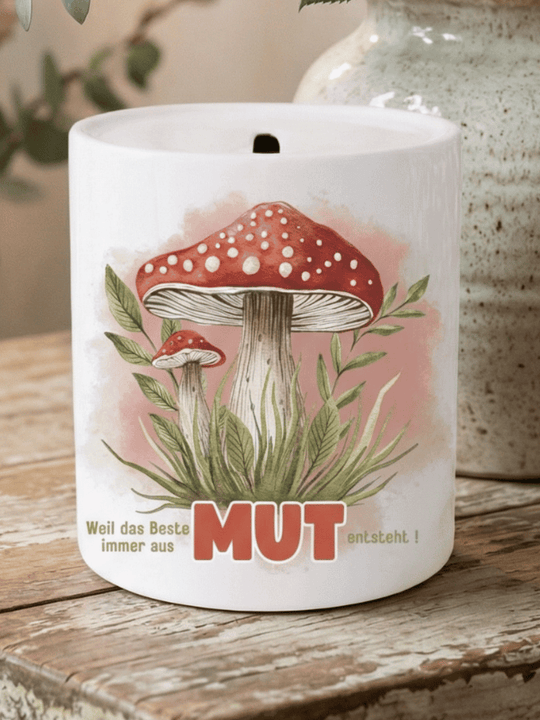 WEIL DAS BESTE IMMER AUS MUT ENTSTEHT Spardose - Alles auf Anfang - personalisierte Geschenke für Frauen