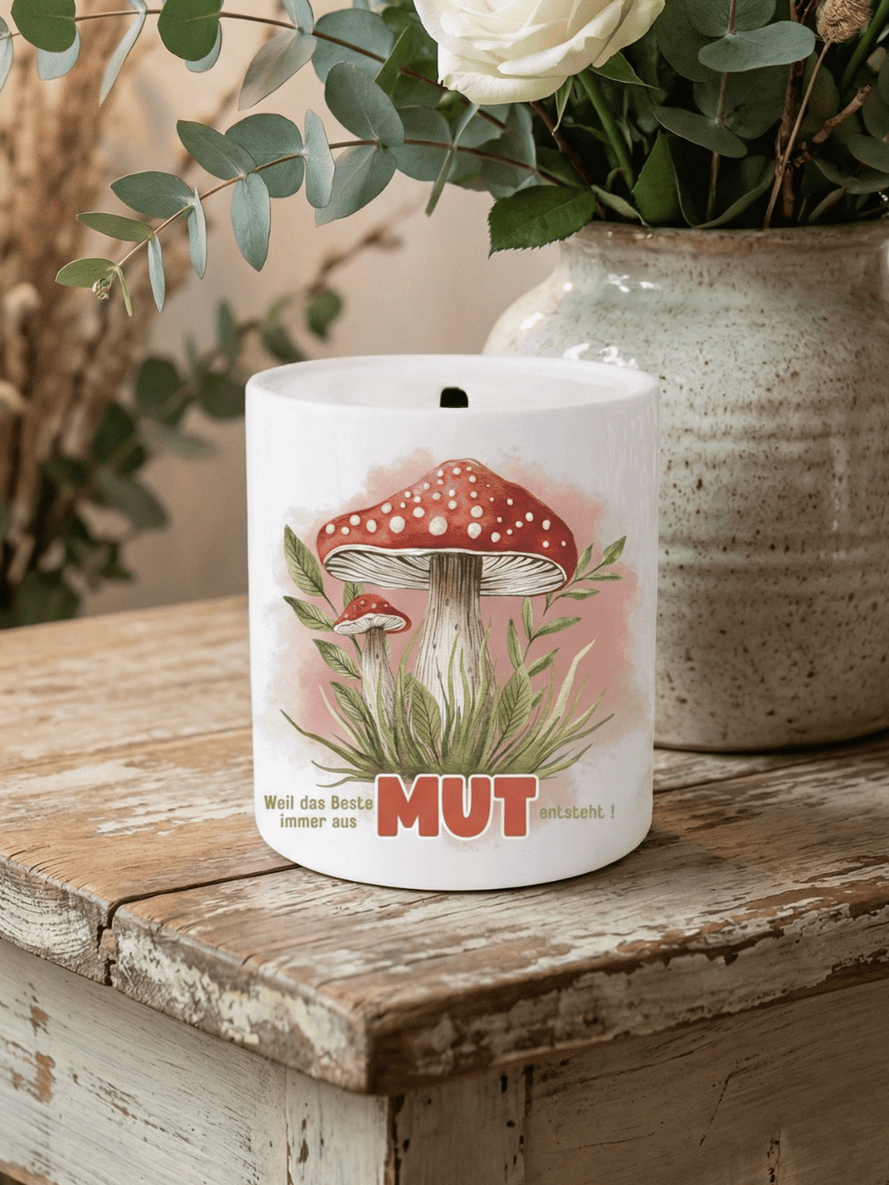 WEIL DAS BESTE IMMER AUS MUT ENTSTEHT Spardose - Alles auf Anfang - personalisierte Geschenke für Frauen