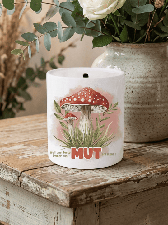 WEIL DAS BESTE IMMER AUS MUT ENTSTEHT Spardose - Alles auf Anfang - personalisierte Geschenke für Frauen