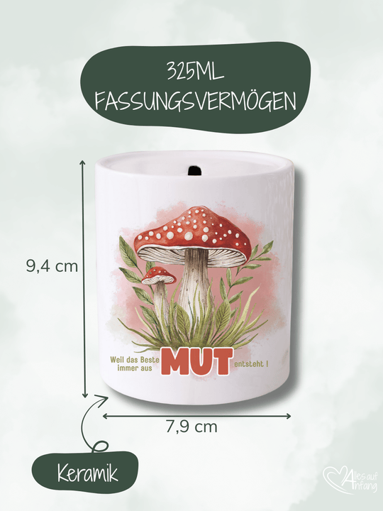 WEIL DAS BESTE IMMER AUS MUT ENTSTEHT Spardose - Alles auf Anfang - personalisierte Geschenke für Frauen