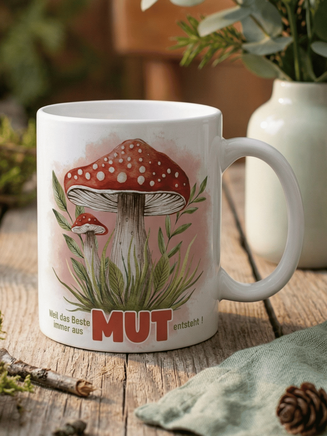 WEIL DAS BESTE IMMER AUS MUT ENTSTEHT Tasse - Alles auf Anfang - personalisierte Geschenke für Frauen